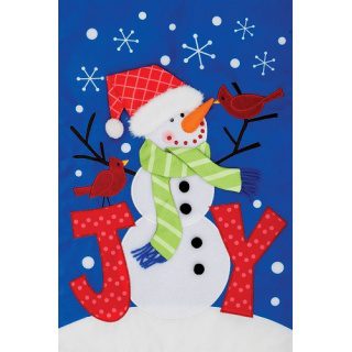 Joy Snowman Flag | Applique, Christmas, Cool, Garden, Flags