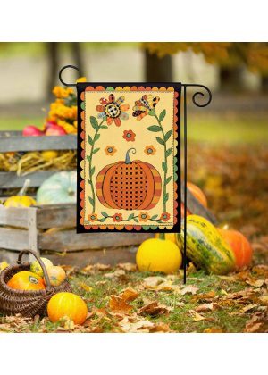 Patchwork Pumpkin Garden Flag | Fall, Floral, Yard, Garden, Flags