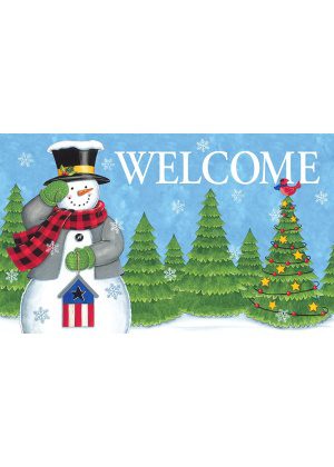 Patriotic Snowman Doormat | Decorative Doormats | MatMates