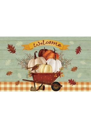 Pumpkin Wheelbarrow Doormat | Decorative Doormats | MatMates