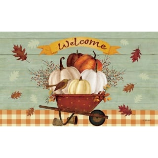 Pumpkin Wheelbarrow Doormat | Decorative Doormats | MatMates