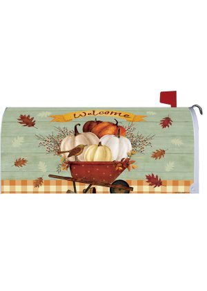 Pumpkin Wheelbarrow Mailbox Cover | Mailbox, Covers, Wraps