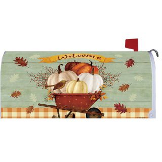 Pumpkin Wheelbarrow Mailbox Cover | Mailbox, Covers, Wraps