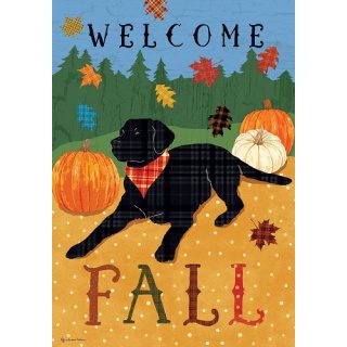 Pumpkins & Lab Flag | Fall, Welcome, Animal, Decorative, Flags