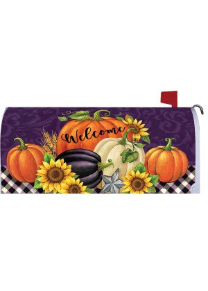 Pumpkins on Purple Mailbox Cover | Mailbox Cover | Mailbox Wrap