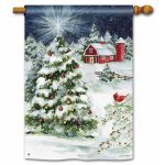 Red Barn Christmas House Flag | Christmas, Outdoor, House, Flag