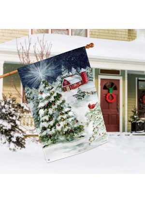 Red Barn Christmas House Flag | Christmas, Outdoor, House, Flag