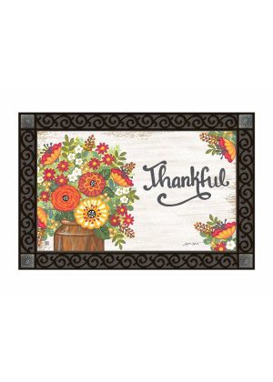 Rustic Fall Flowers Doormat | MatMates | Decorative Doormats