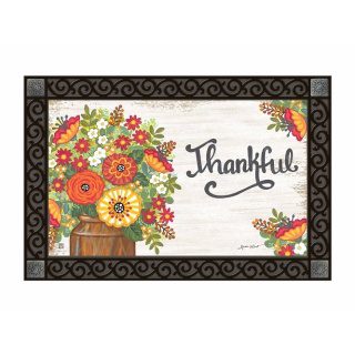 Rustic Fall Flowers Doormat | MatMates | Decorative Doormats