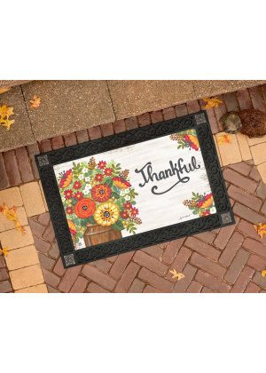 Rustic Fall Flowers Doormat | MatMates | Decorative Doormats