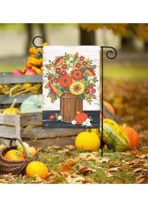 Rustic Fall Flowers Garden Flag | Fall, Floral, Yard, Garden, Flags