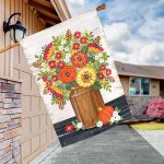 Rustic Fall Flowers House Flag | Fall, Floral, Outdoor, House, Flags