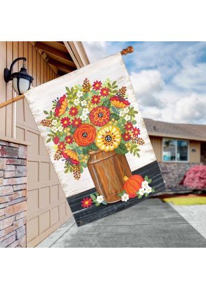 Rustic Fall Flowers House Flag | Fall, Floral, Outdoor, House, Flags