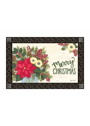Rustic Winter Bouquet Doormat | MatMates | Decorative Doormats