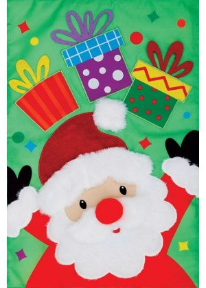Santa Gifts Flag | Applique, Christmas, Holiday, Cool, Garden, Flag