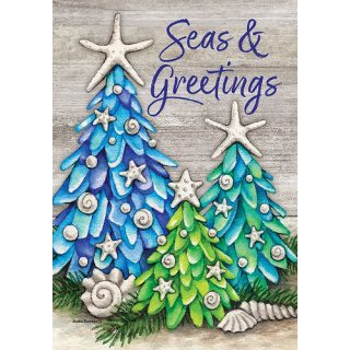 Sea Glass Trees Flag | Christmas, Decorative, Lawn, Yard, Flags