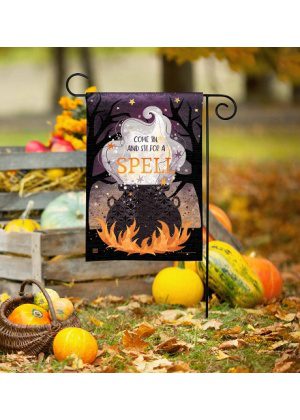 Sit a Spell Garden Flag | Halloween, Decorative, Garden, Flags