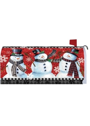 Snowman on Red Mailbox Cover | Mailbox Covers | Mailbox Wraps