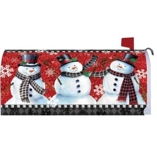 Snowman on Red Mailbox Cover | Mailbox Covers | Mailbox Wraps