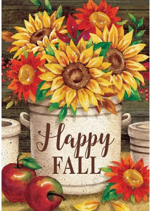 Sunflower Crock Flag | Fall, Floral, Decorative, Lawn, Yard, Flags
