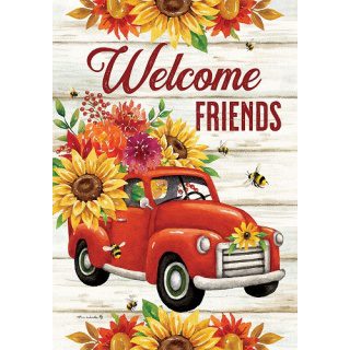 Sunflower Truck Flag | Fall, Welcome, Floral, Decorative, Flags