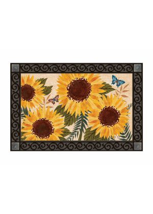 Sunflowers & Butterfly Doormat | MatMates | Decorative Doormats