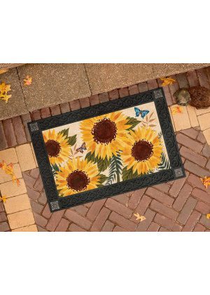 Sunflowers & Butterfly Doormat | MatMates | Decorative Doormats