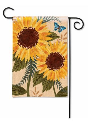 Sunflowers & Butterfly Garden Flag | Fall, Floral, Garden, Flags