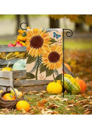 Sunflowers & Butterfly Garden Flag | Fall, Floral, Garden, Flags