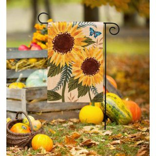 Sunflowers & Butterfly Garden Flag | Fall, Floral, Garden, Flags