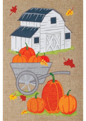 White Barn Burlap Flag | Burlap, Fall, Yard, Cool, Garden, Flags