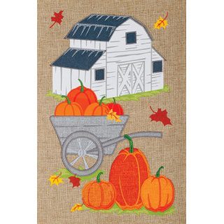 White Barn Burlap Flag | Burlap, Fall, Yard, Cool, Garden, Flags