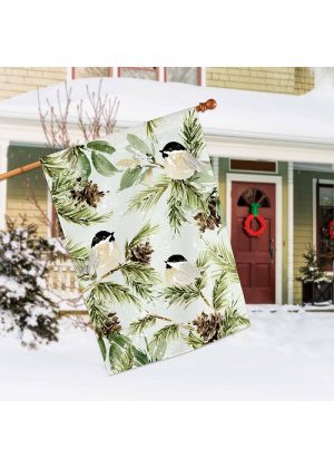 Winter Chickadee House Flag | Winter, Bird, Welcome. House, Flag