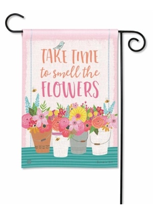 Smell the Flowers Garden Flag | Inspirational, Floral, Garden, Flags