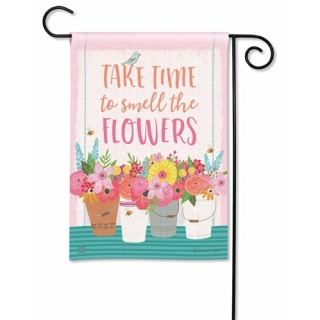 Smell the Flowers Garden Flag | Inspirational, Floral, Garden, Flags