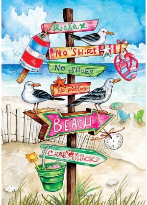 Beach Signs Flag | Summer, Cool, Yard, Beach, Decorative, Flags