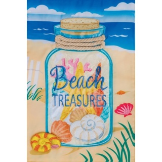 Beach Treasures Flag | Applique, Summer, Cool, Garden, Flags