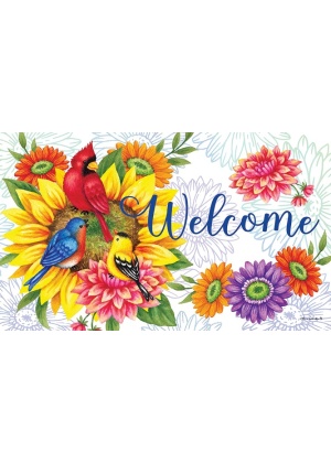 Birds & Flowers Doormat | Decorative, MatMates, Doormats