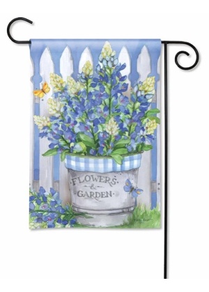 Bluebonnet Bucket Garden Flag | Spring, Floral, Cool, Garden, Flag