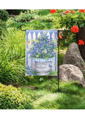 Bluebonnet Bucket Garden Flag | Spring, Floral, Cool, Garden, Flag