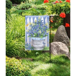 Bluebonnet Bucket Garden Flag | Spring, Floral, Cool, Garden, Flag