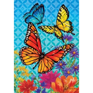 Butterflies & Wildflowers Flag | Welcome, Spring, Floral, Cool, Flag