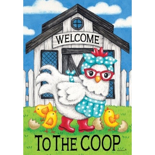 Chicken Coop Flag | Welcome, Farmhouse, Two Sided, Bird, Flags