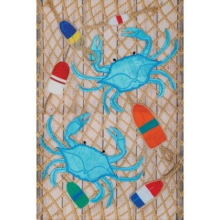 Crab Net Flag | Applique, Nautical, Cool, Yard, Lawn, Garden, Flag
