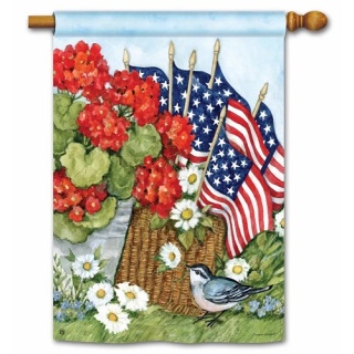 Flags and Flowers House Flag | Floral, Patriotic, Cool, House, Flag