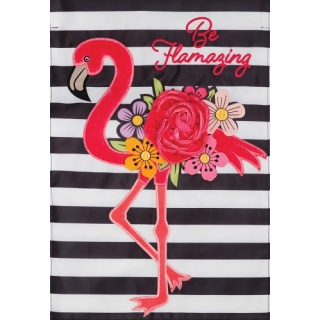 Flamingo Stripes Flag | Applique, Summer, Bird, Cool, Garden, Flag
