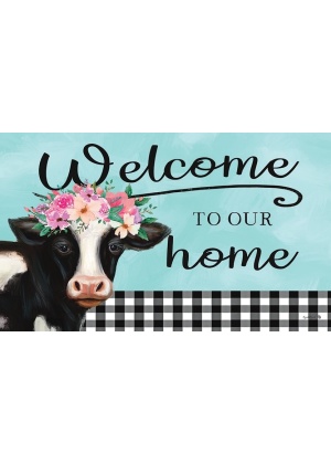 Floral Cow Doormat | MatMates | Decorative Doormats | Doormats