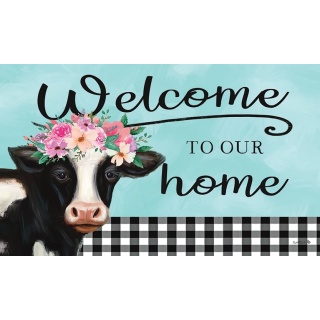 Floral Cow Doormat | MatMates | Decorative Doormats | Doormats