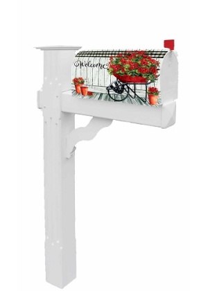 Geranium Wheelbarrow Mailbox Cover | Mailbox, Covers, Wraps