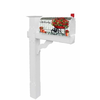 Geranium Wheelbarrow Mailbox Cover | Mailbox, Covers, Wraps